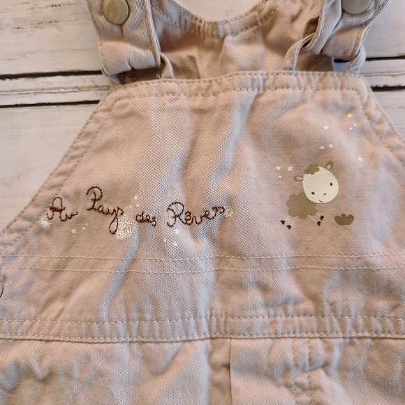 Tan Khaki Unisex Cargo Infant Overalls - Picture 3 of 4
